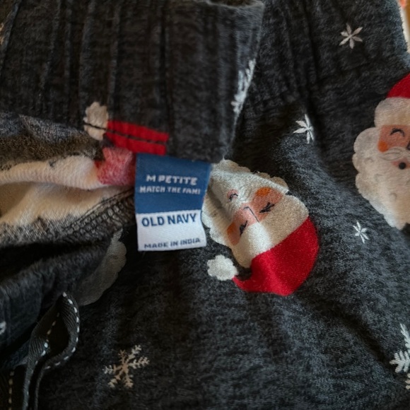 Charcoal Grey Santa and Snowflake Flannel PJ Joggers - Medium Petite - Picture 2 of 8